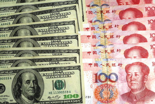 説明:中国と美元银行票は白色の背景にあります。
关键词：中国