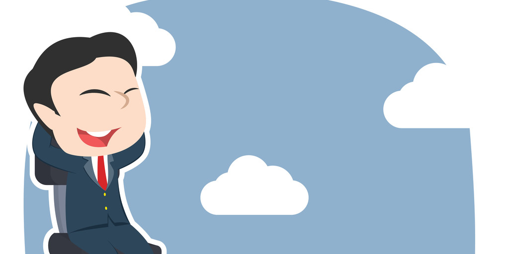 中国を代表する空の椅子に座る漫画のビジネスマン。