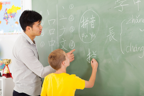 中国と書かれた黒板。