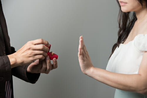 一人の中国男性が正一位女士位にある一枚红色戒指。