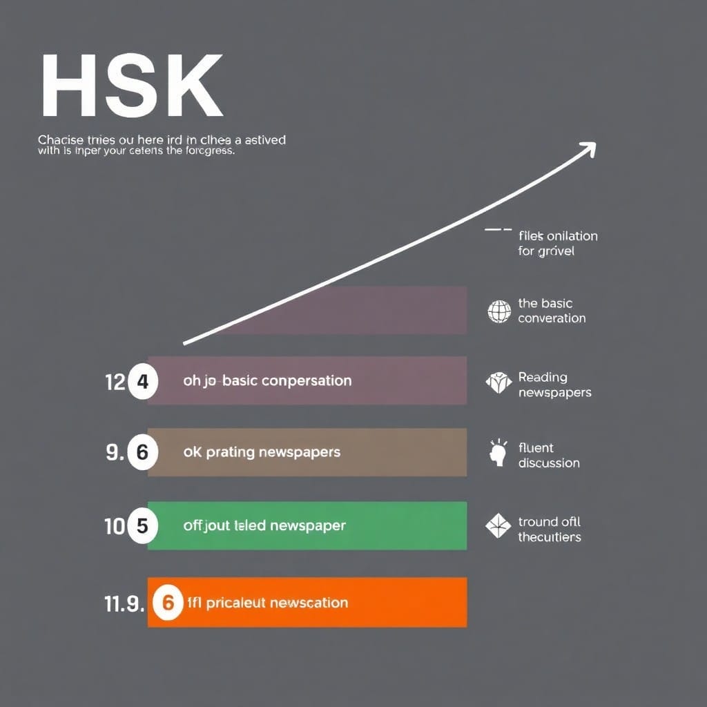 HSKの級別レベルを示すステップ図