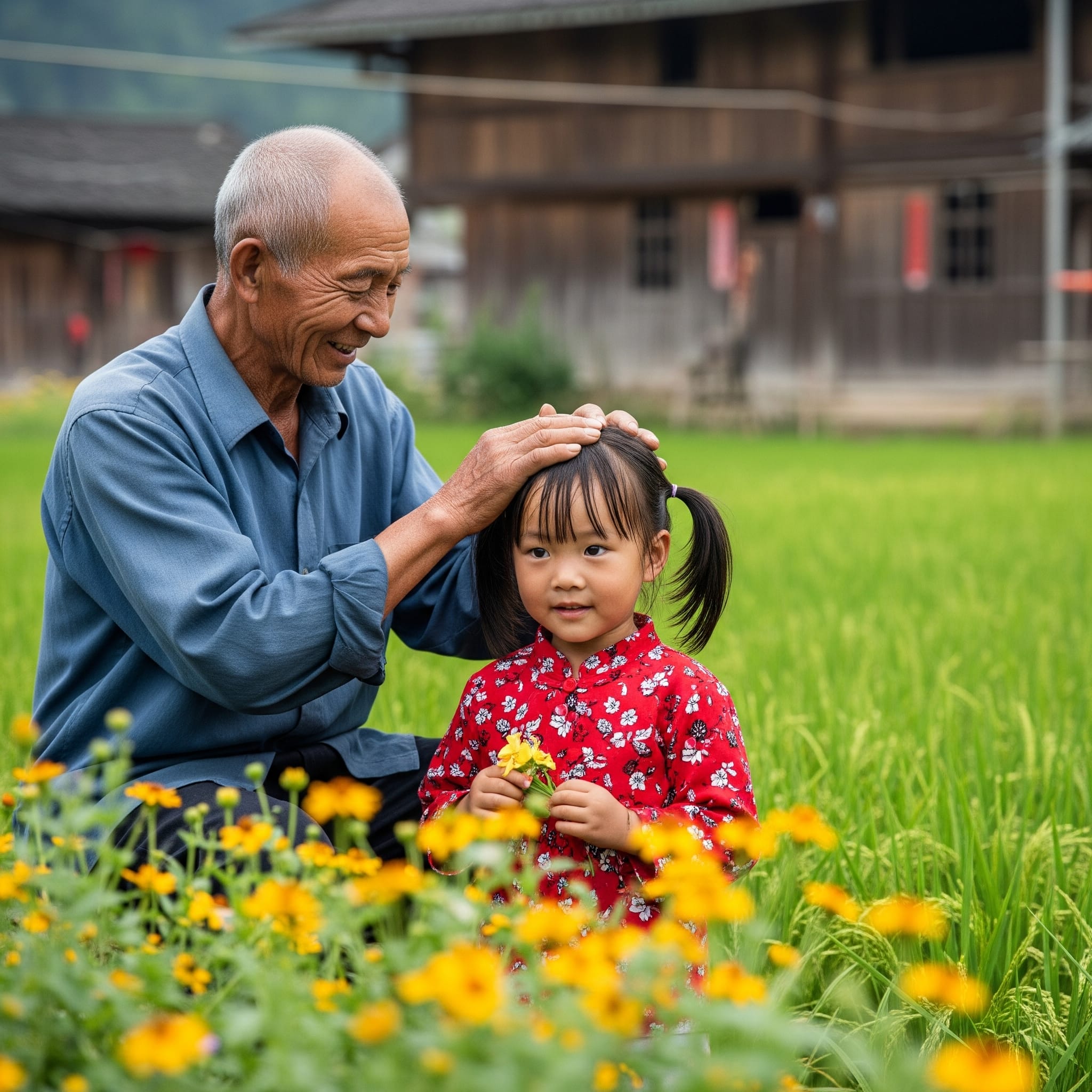 祖父と愛情を込めて呼ばれる孫娘「丫头」