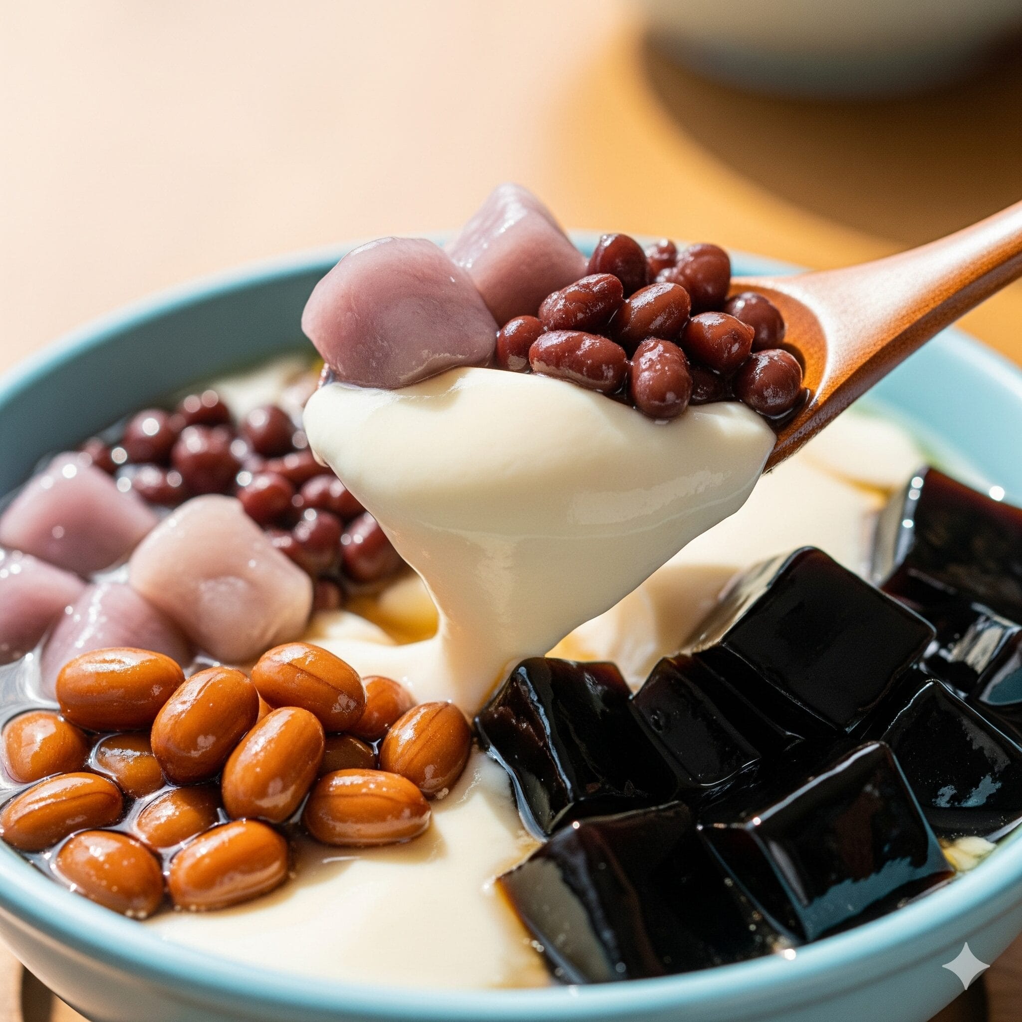 様々な中華デザートが美しく並べられたテーブル