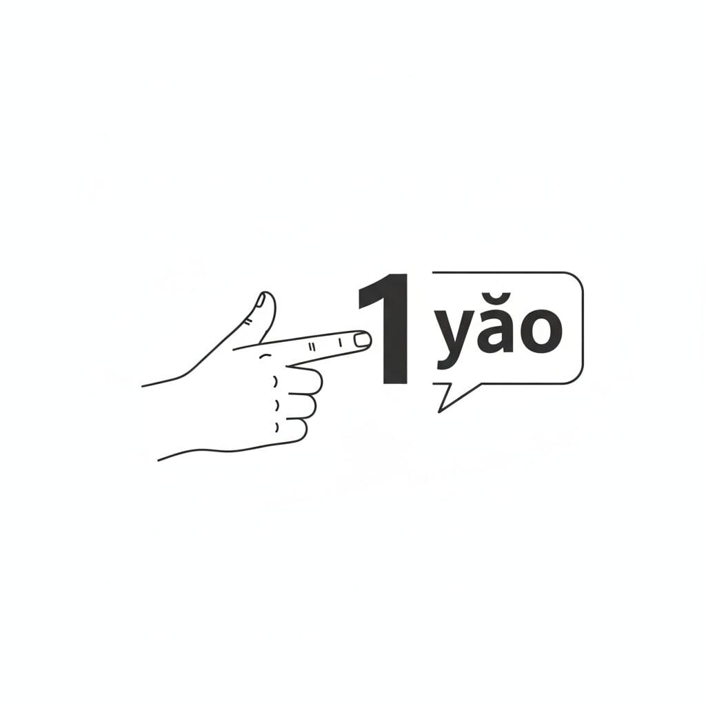 電話番号の1をyaoと発音するイラスト