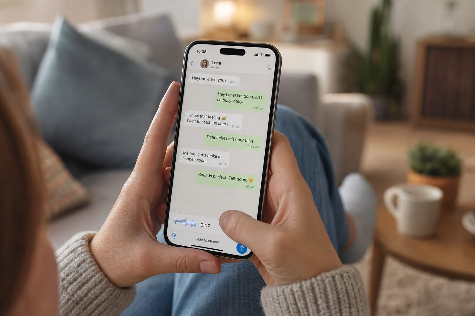 友人同士でスマートフォンを使って絶え間なく連絡を取り合う様子