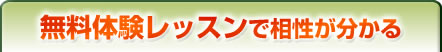無料体験レッスンで相性が分かる