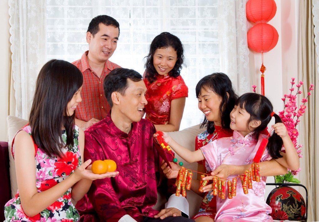 中国新年の家庭写真。