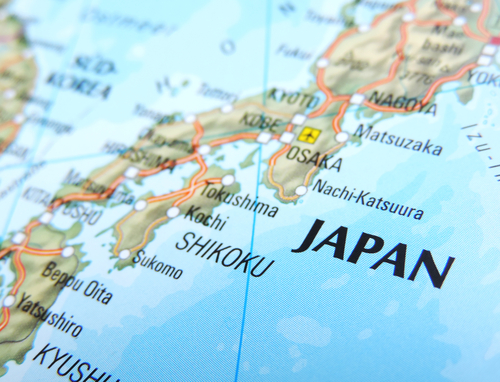 中国を描いた日本地図の拡大図。
