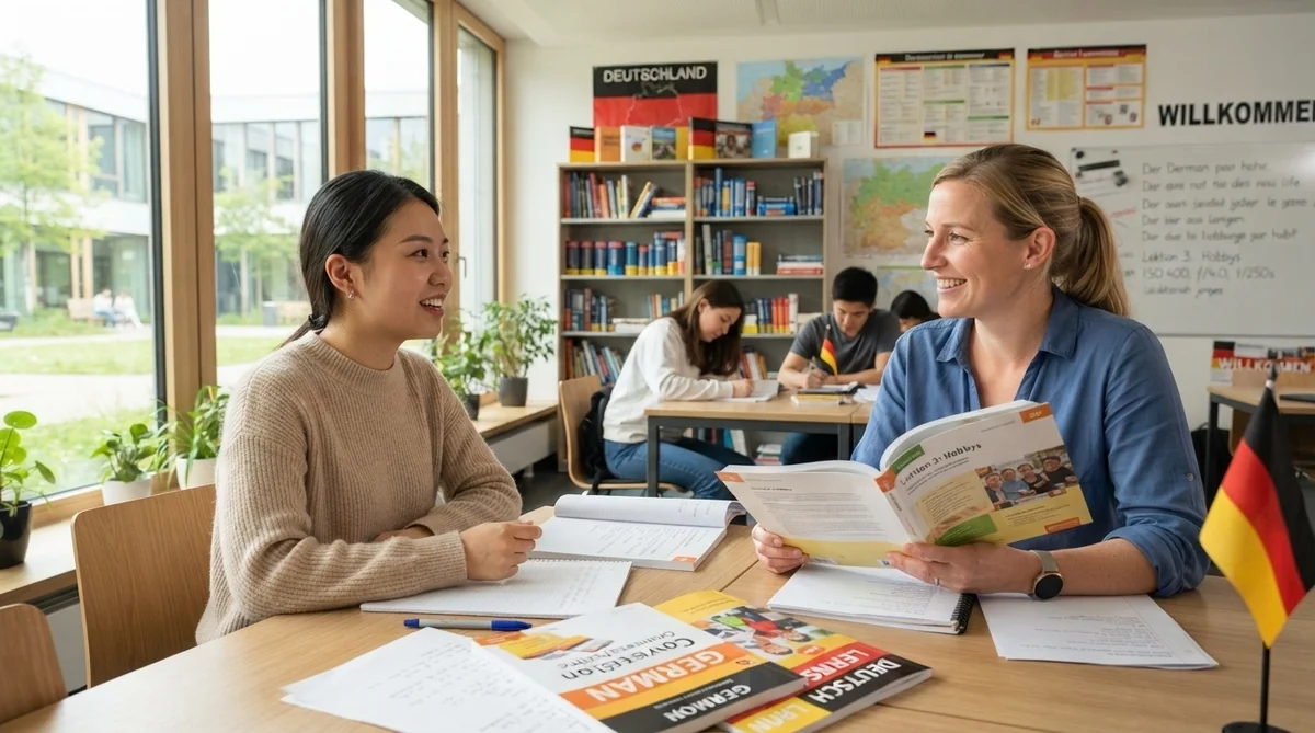 適切な環境の中で語学指導を受ける学習者