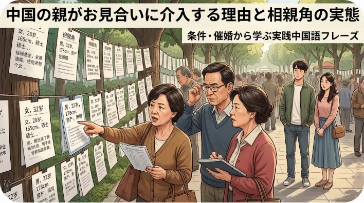 春節の家族の夕食の席で、質問してくる年配の親戚に囲まれてストレスを感じている若い中国人女性