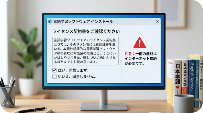 チェックボックスが並ぶインストール画面の様子