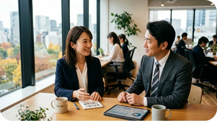 東アジアの大人たちがリラックスした雰囲気で中国文化や言語を学んでいる様子