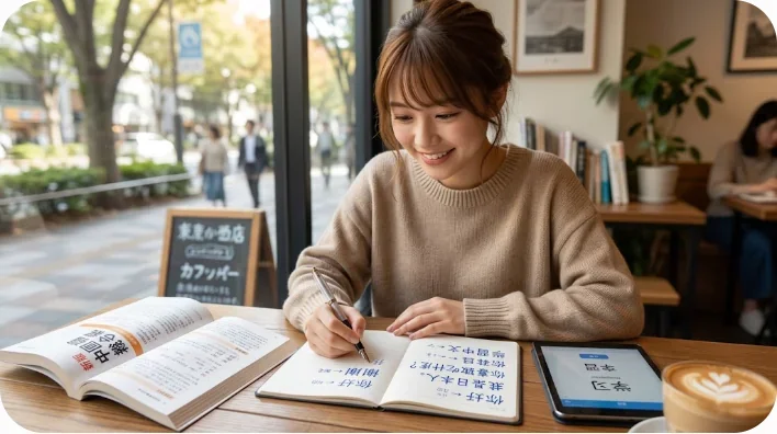 スマホの画面を見て興奮する東アジアの女性ファンたち