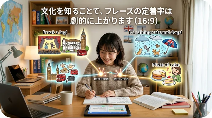 ノートとパソコンを開き、傍らに温かいお湯のマグカップを置いて中国語を学習する人物