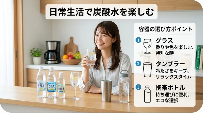 モダンなカフェで、花が入った透明なガラスの魔法瓶を手に持ち、優しく微笑む東アジア人の成人女性。