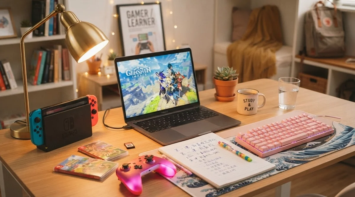 中国の若者が学生寮や自宅でゲームを楽しむ様子と機材