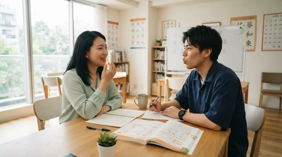 講師による中国語発音レッスンの様子