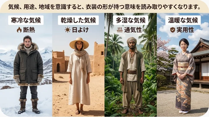 タイ族女性の細袖上衣と筒スカート、男性の上衣と長ズボン、織物の肩掛けかばんを示す文化資料風の画像