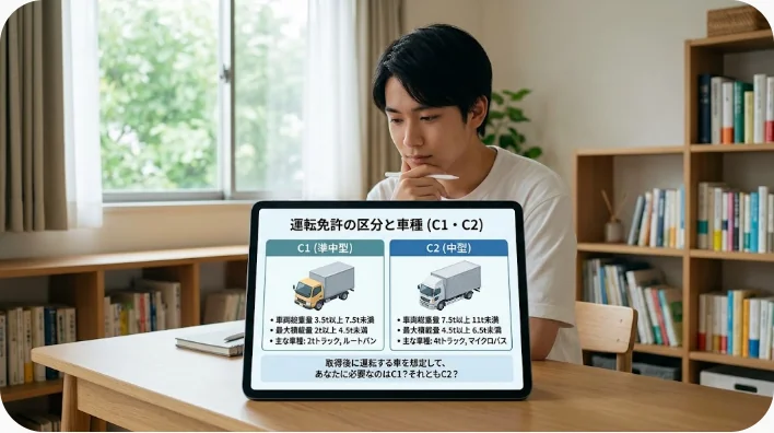 中国の教習所でC1用マニュアル車とC2用オートマチック車を比較する学習者