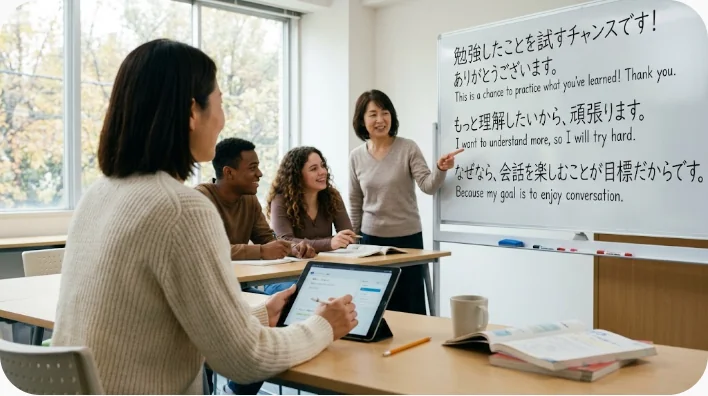 飲食店で中国語を使って穏やかに断り聞き返す日本人学習者
