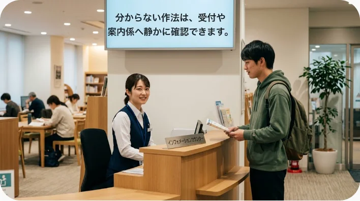中国の葬儀受付で日本人参列者が白い封筒を持ち案内係へ質問している場面