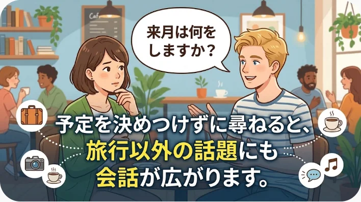 国慶節の予定について中国語で会話する日本人学習者と中国の店員
