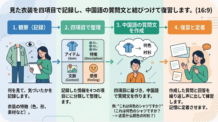 文化施設を訪れた後にタイ族文化の中国語単語と質問文を復習する成人学習者