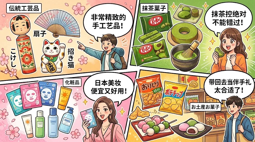 人気の日本のお土産を紹介するコラージュ画像