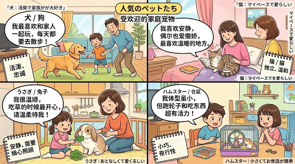 人気のペットを紹介するコラージュ画像
