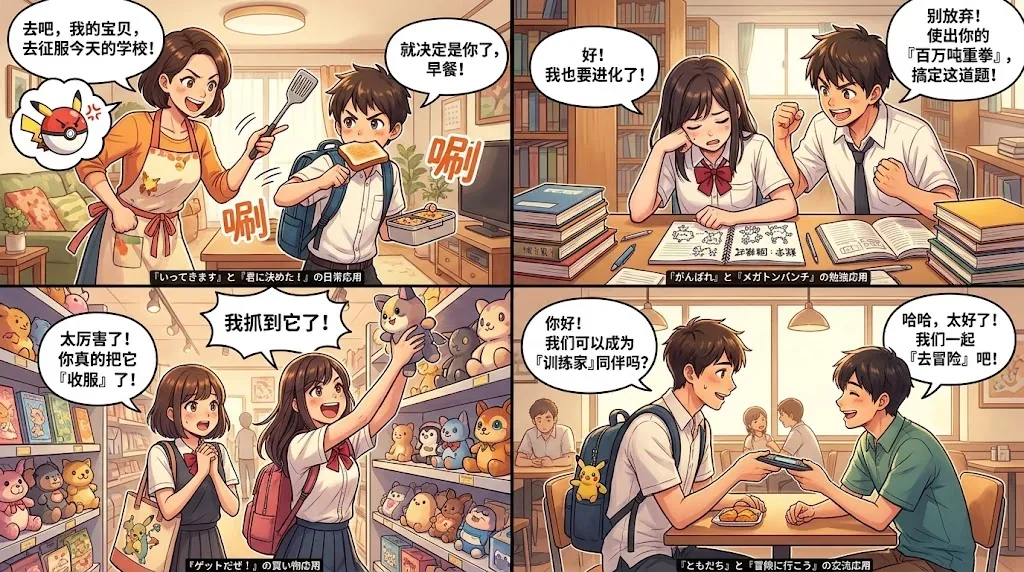 ポケモンフレーズを使った会話シーンのコラージュ