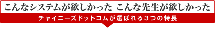 こんなシステムが欲しかった こんな先生が欲しかった チャイニーズドットコムが選ばれる３つの特徴